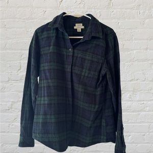 LL Bean Women’s Medium Scotch Plaid Flannel Shirt